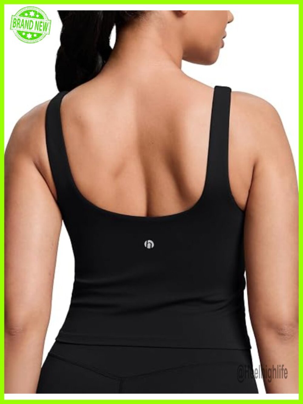 Scoop Neck Longline Sports Bra U Back Yoga Crop Tank Padded A-D Cups
